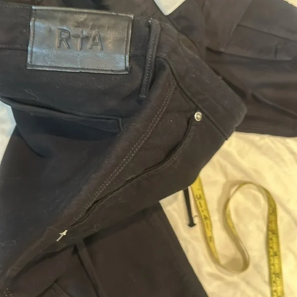 RTA CARGO DRAWSTRING TWILLS BLACK PANTS W/ LEG ZIPS WAIST 32 NWOT - Picture 9 of 14